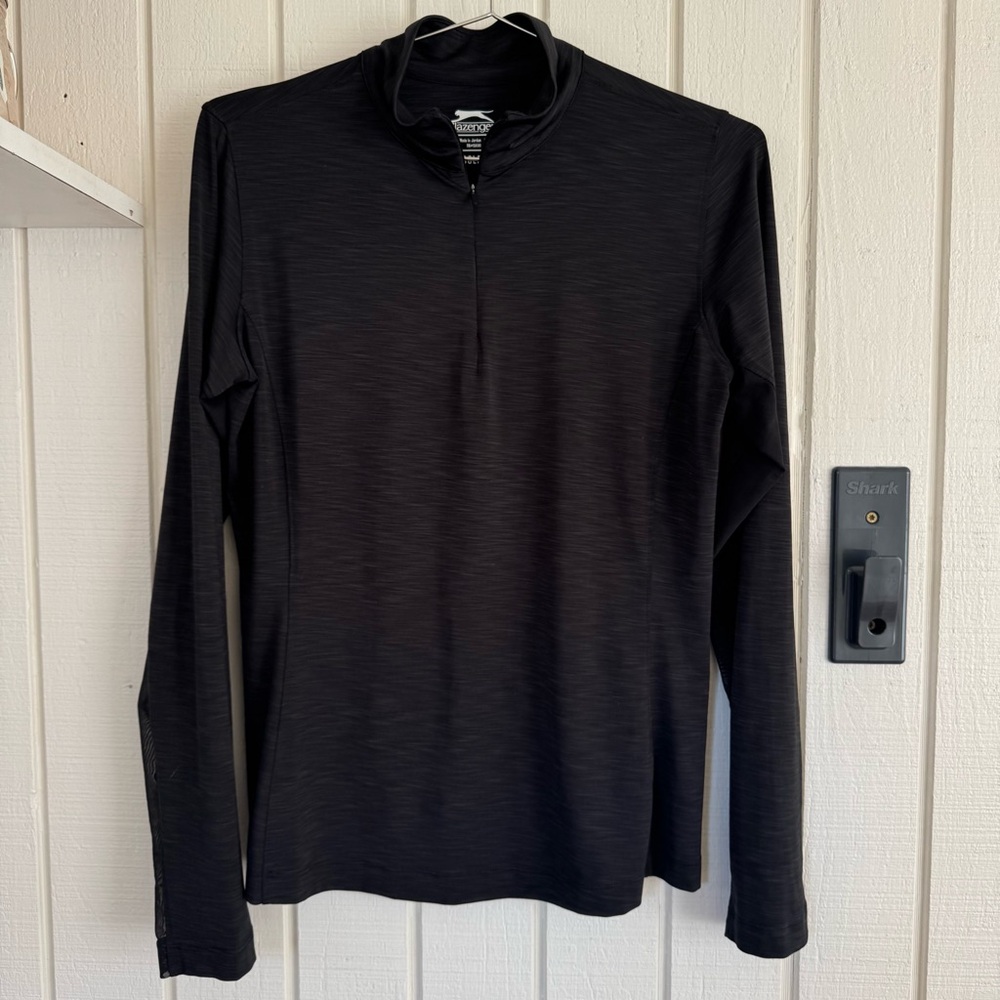 Slazenger Golf Black Quarter-Zip Long Sleeve Athletic Top tennis pickleball S